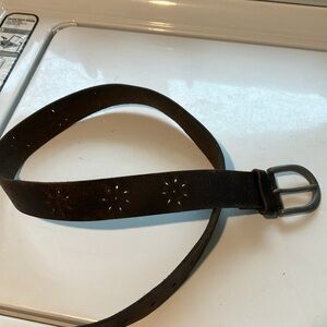 Aeropostale Brown Leather Belt with Buckle small pierced floral women’s